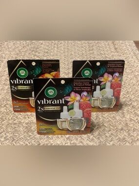Lot of 3 Air Wick Vibrant Essential Oil Refills New Hawaiian Guava & Nectarine